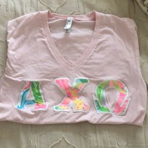 Alpha Chi Omega Stitched Letter Shirt